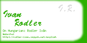ivan rodler business card
