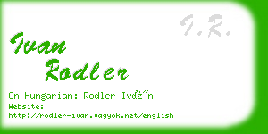 ivan rodler business card